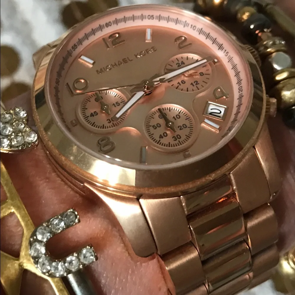 Michael Kors Rose Gold Stainless Steel Chronograph Watch